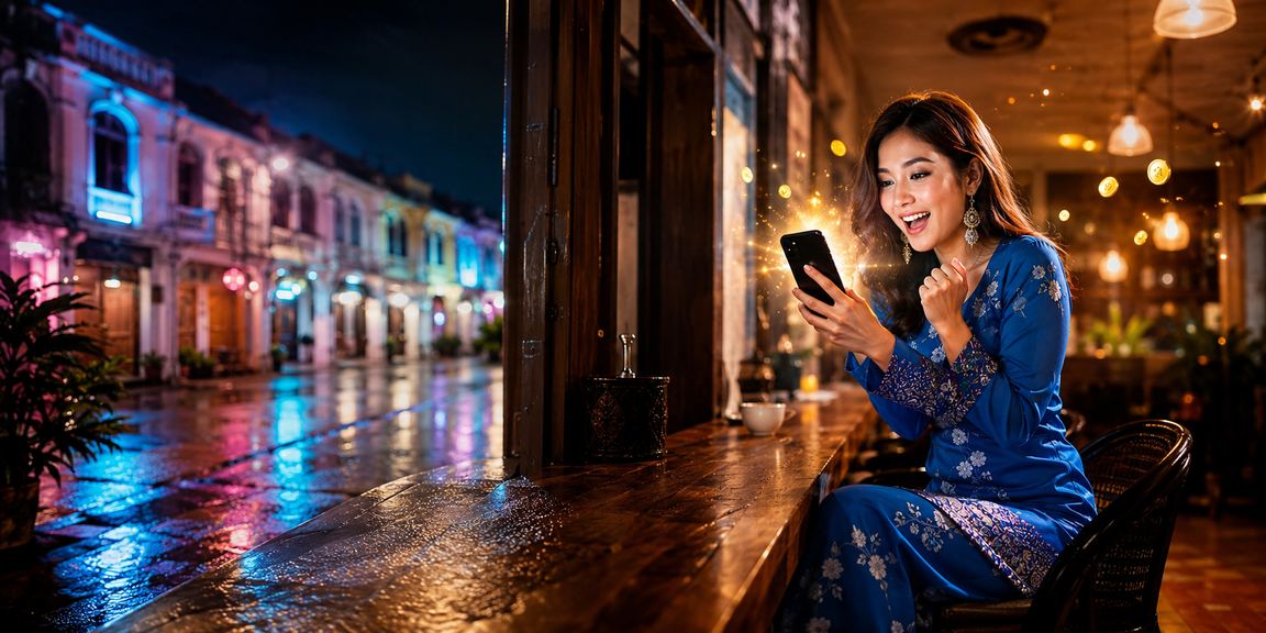 Pengguna berbaju kurung di Ipoh bermain jackpot kasino melalui telefon mudah alih ec40