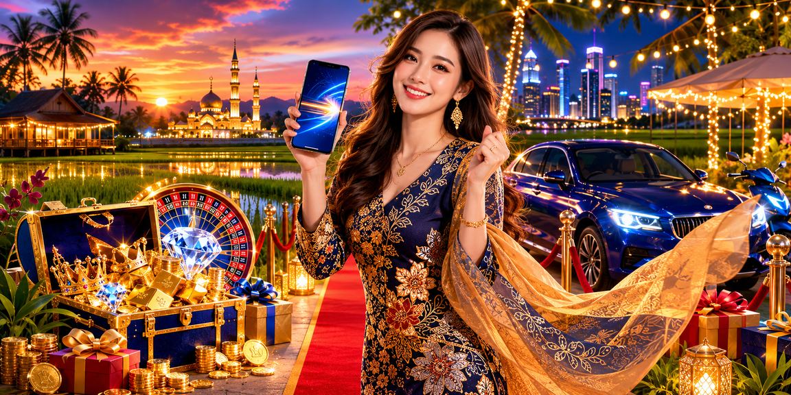 Pengguna dari Kedah melakukan deposit menggunakan telefon dengan latar batik tradisional