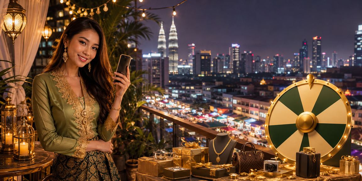 Pemain menikmati roulette kasino langsung semasa Hari Raya di Kuala Lumpur bersama ec40
